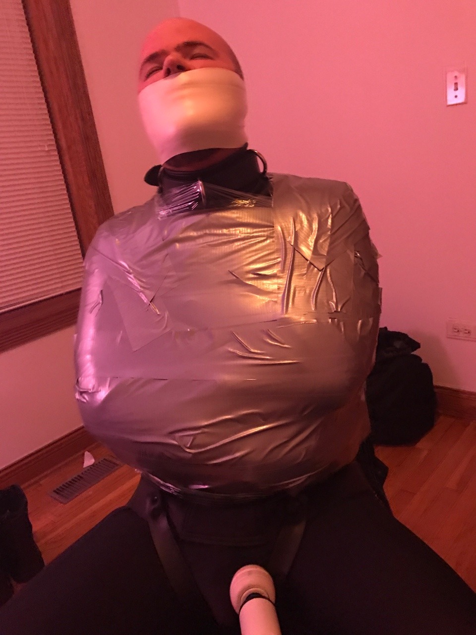 dreadfire:Gimp Pup Jetski still in full spandex, neoprene straight jacket and mouth