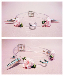 cultfawn:  Clear Vinyl Flower Choker .29