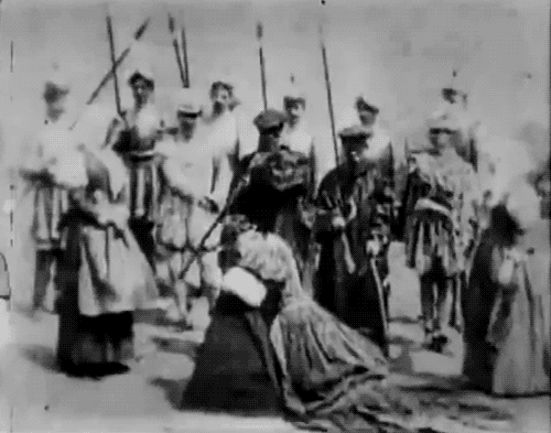 muthafuk:  Alfred Clark’s “The Execution of Mary, Queen of Scots” (1895) featured what was possibly the first ever edit within a film—and it was a cut in more ways than one. In order to simulate a decapitation, a hidden cut allowed the