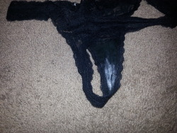 worndirtypanties:  Part 2 of this wet beauty Anon: Wifes panties after she was rubbing on her clit while we drove home from the strip club!  Mmm