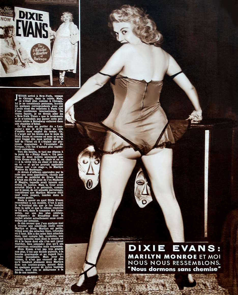 Dixie Evans is profiled in the pages of ‘FOLIES DE Paris et Hollywood’; a popular