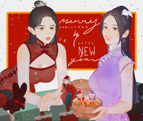 Merry Christmas and Happy New Year!! Here is Wen Qing and Yan Li wishing a good new year to @/wenzle