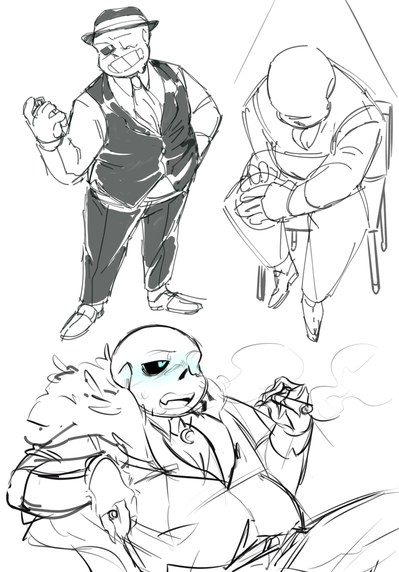 I drew Mafia Nightmare sans : r/Undertale