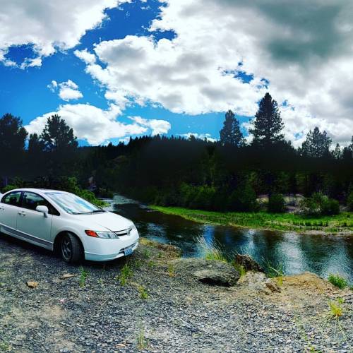 Civic in the Mountains. #civic #hondacivic #honda #hondalove #vtec #pnw #naches #nachesriver #mounta