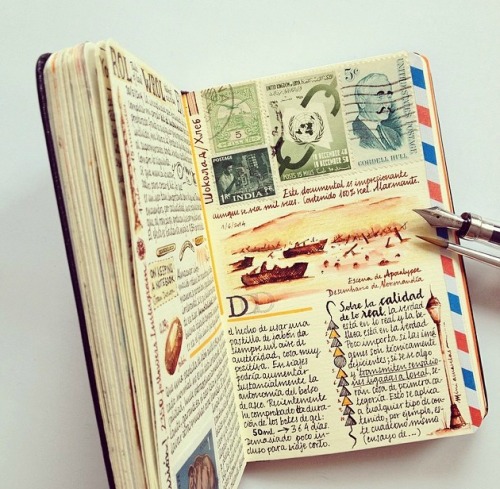 fuckyeahjournalss:  Journals by José from Spain. See an interview and more photos here. Original post is by Michelle from her blog Seaweed Kisses. 