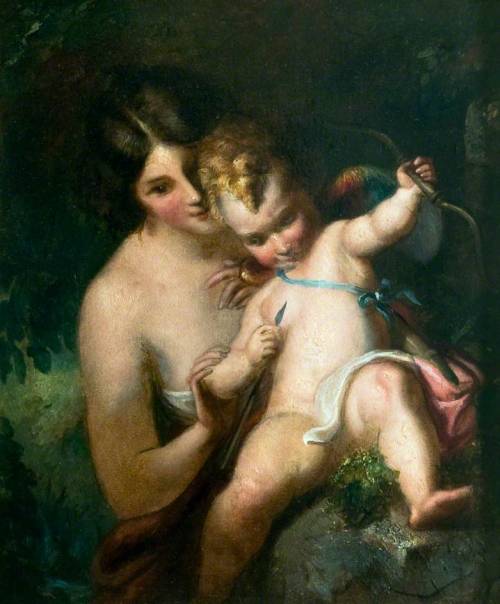 centuriespast: Cupid Armed by William Hilton II Oil on board, 30.5 x 26.5 cm Collection: The Co