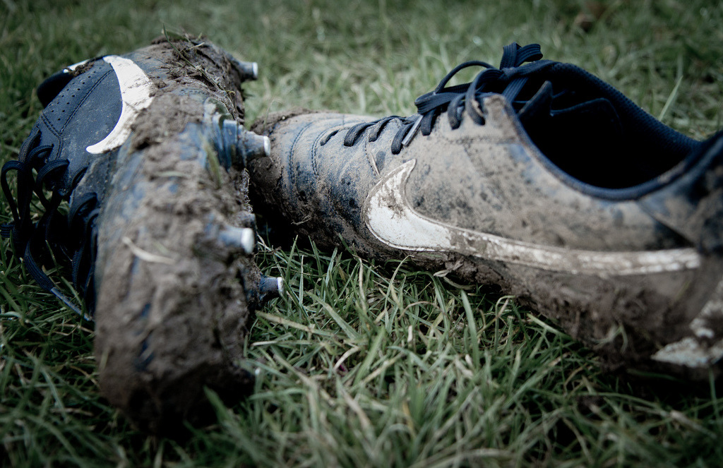 lifeunderstraightmensfeet:  Master finished his football game, and his cleats are