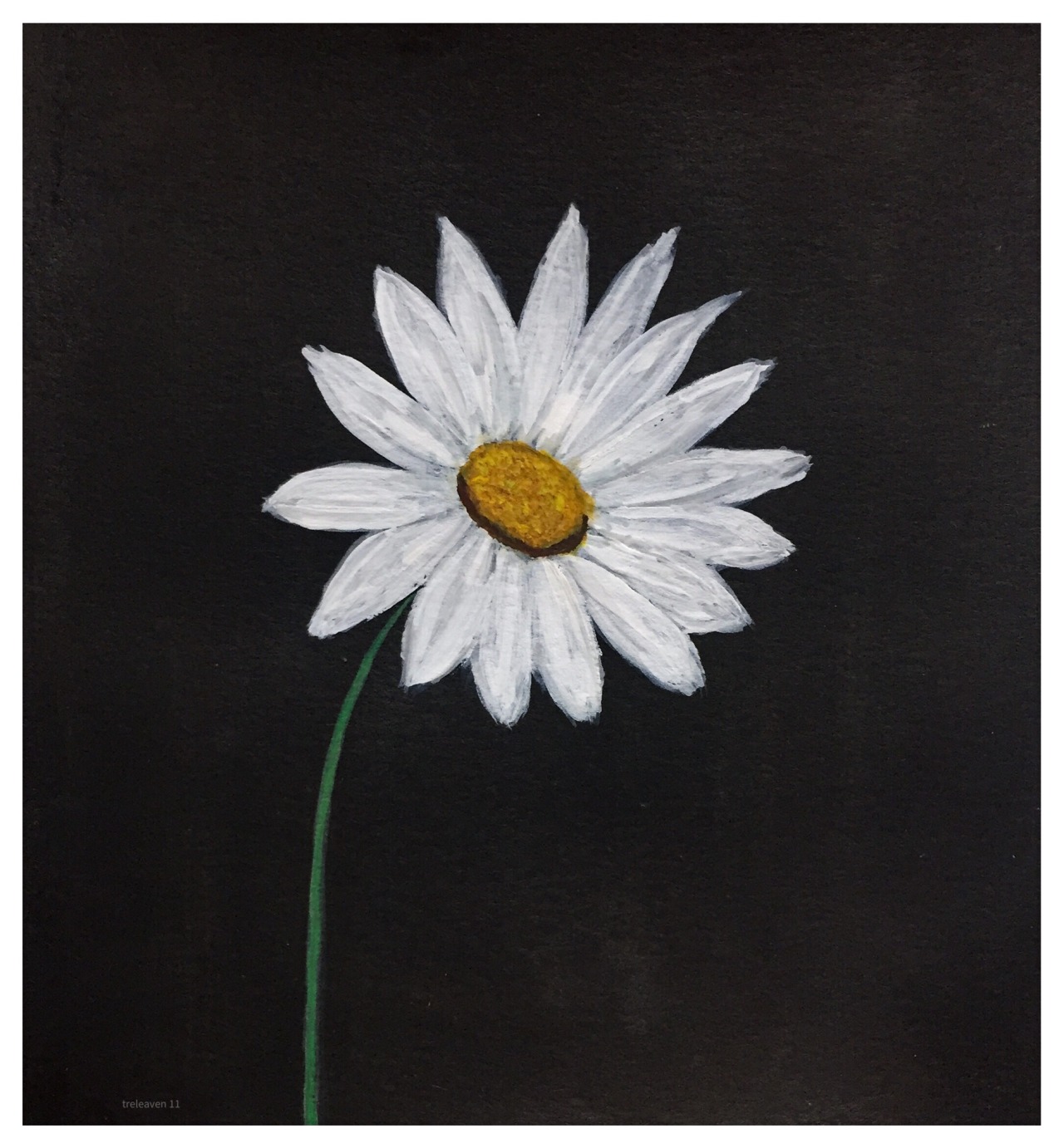 Daisy gouache painting, Gouache Painting Tutorial, Gouache Tutorial