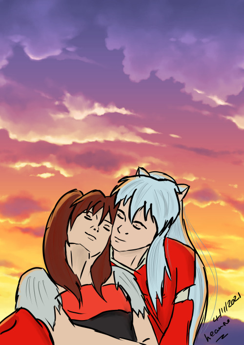 Fanart for the day some InuAyu from InuYasha, While I love InuKag I am also not agaist other pairing