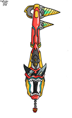 It’s weird, but despite Gurren Lagann being my favourite anime, I don’t draw much fanart of it. So here’s a Keyblade based on Gurren Lagann.