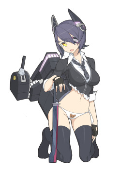 lewdkancollegirls:  Tenryuu by artist 蜥臀目