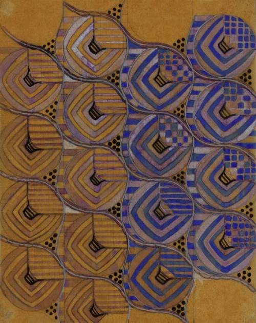 Margaret Macdonald (English, 1864-1933) - Circles, Lines, Checks and Dots on Chiffon Voile, 1915-192
