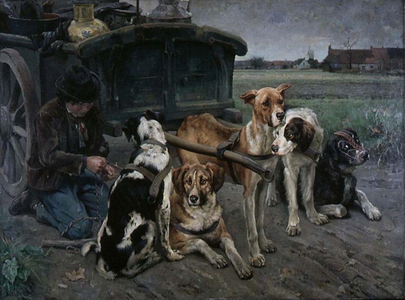 Karl Kristian Uchermann (1855-1940), Flemish Dogs