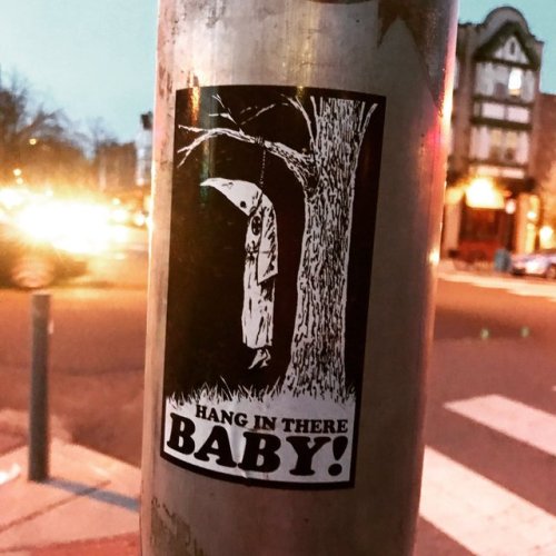 Anti-Klan sticker seen in West Philadelphia