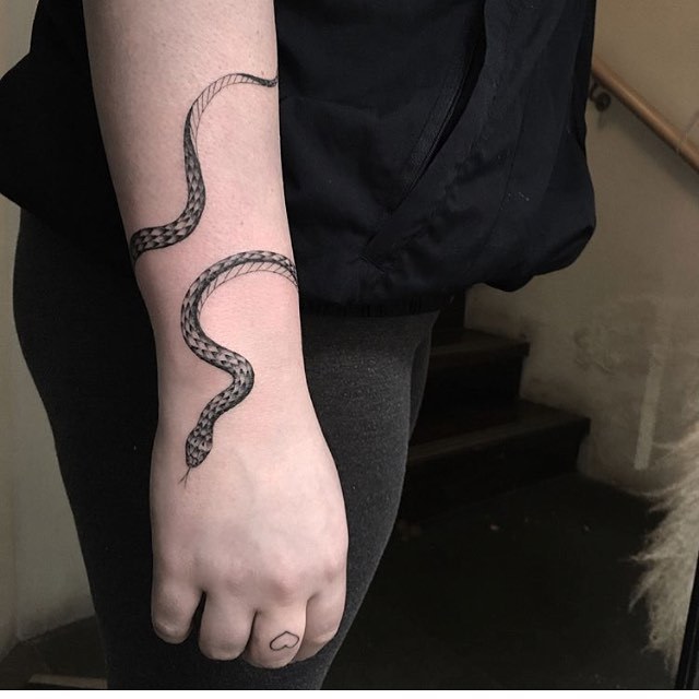 Western Hognose snake by Tina Gregg at Drop Dead Tattoo in Ohio color to  come later  rtattoos