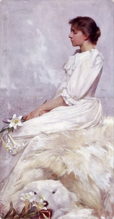 1892 Albert Herter (American artist, 1871-1950) Portrait of Bessie.