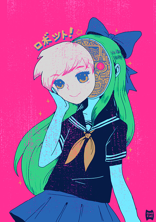 omocat:  my next crewneck design ROBOTGIRL (maybe)