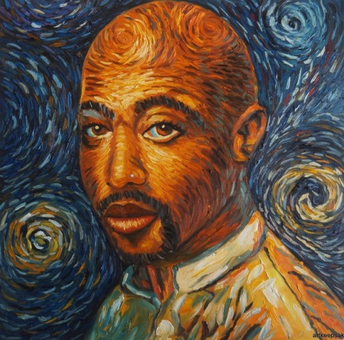 thug-of-arabia:Tupac | Van Gogh