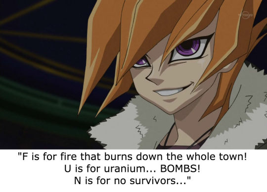 Describe a Yu-Gi-Oh! character with a Spongebob quote: