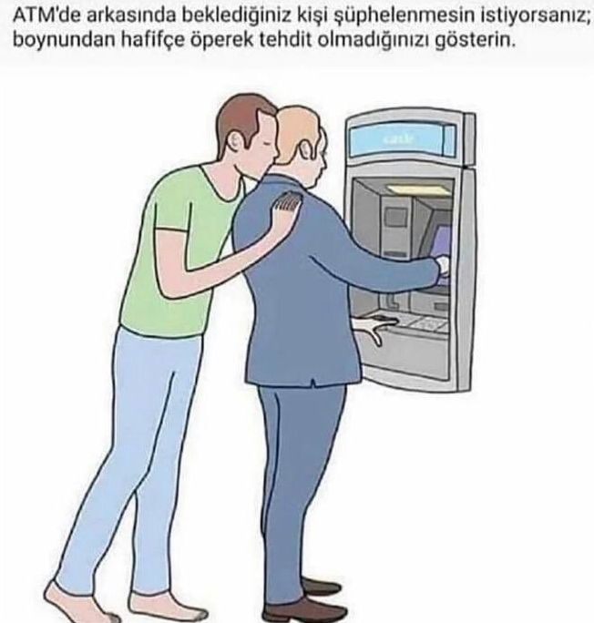 ATM'de arkasında...