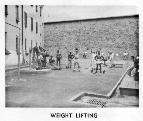 In the exercise yard at Eastern State Penitentiary (1964)