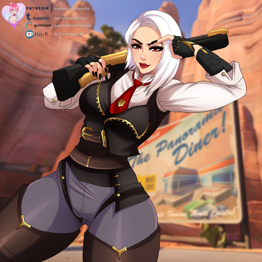 Finished the new Overwatch character, Ashe!Hi-Res   all the versions up in Patreon