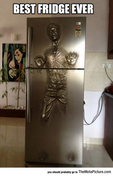 cutbythemoon:  jor-3l:  possit-de-tenebris: the-shed-au:  ambivalentwishes13:  srsfunny:  Solo Carbonite Fridge  @normisme 💙🌟💙  No pun intended here, but this is Cool! :)   @wolfman6837 @saturn–rising @jor-3l @dominantbydefault   Is this what