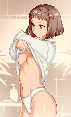 requiemdusk:Hitomi getting ready for a shower.