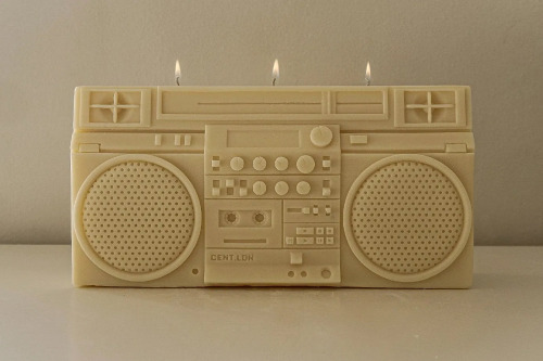 itscolossal:  A Retro Boombox Candle by Cent