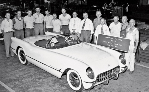 timewastingmachine:  1953 Chevrolet Corvette assembly line 