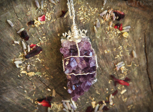 magickandmoss: Amethyst druzy crystal amulets in my shop, Magick and Moss :) Please do not delete th