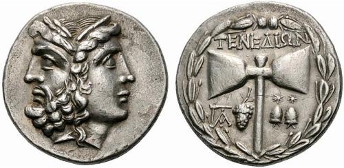 lionofchaeronea:Late Hellenistic silver tetradrachm of the island of Tenedos (off the northwestern c