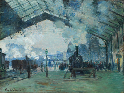 capturing-the-light: Arrival of the Normandy Train, Gare Saint-LazareClaude Monet, 1877, oil on canv