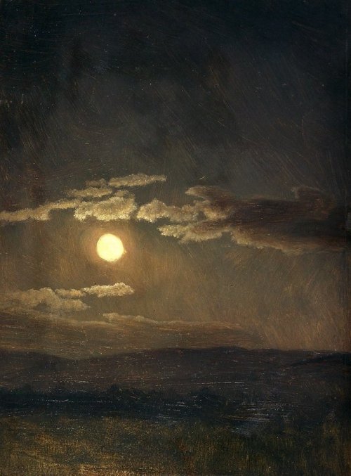 Cloudy study, moonlight (ca.1860) ~ Albert Bierstadt