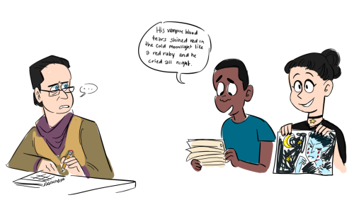 sailorswayze:have these sloppy sketches of the only AU that matters:deep space nine as a middle scho