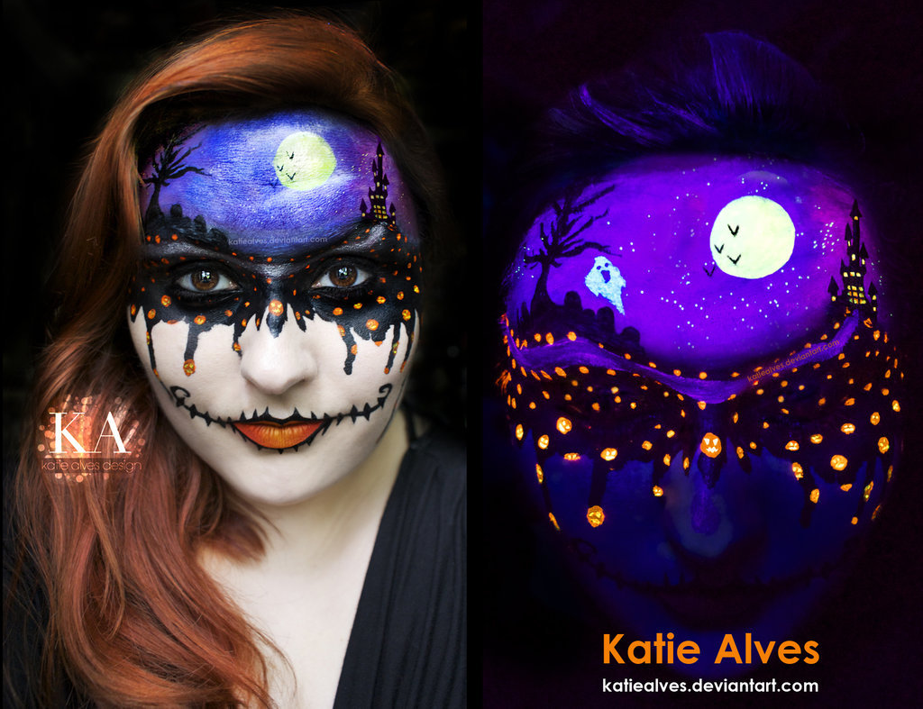 davidesky2:  Black-light makeup by Katie Alves, via Boing Boing. 