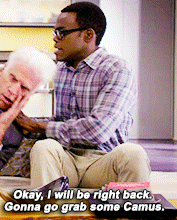 zoemonroe:THE GOOD PLACE MEME › [2/7 characters] Chidi Anagonye.↳ “So, we are in The Bad Place and I