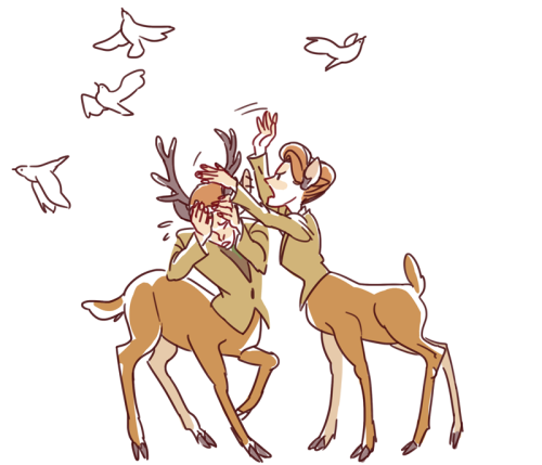 viivus:I caved and drew deerpeople Lutece please don’t judge me 