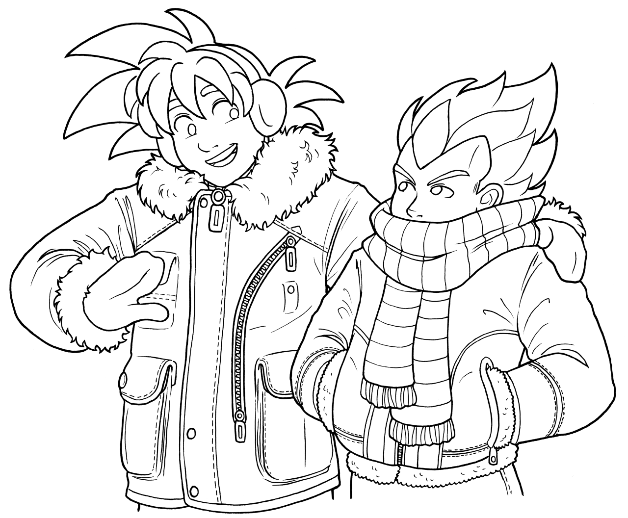 dragon ball z goku and vegeta coloring pages