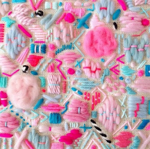 artisticmoods:Countless colorful stitches I cannot keep my eyes away from in the work of Elizabeth P