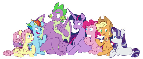 doodlemark: A little future mane 6 get together.