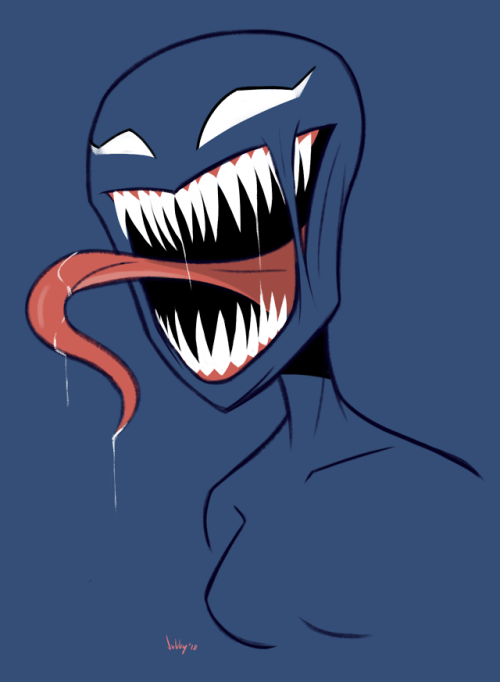 She-Venom shows you a cool trick