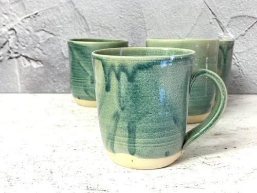 Large Coffee Ceramic Mug Set //IritDinurArt