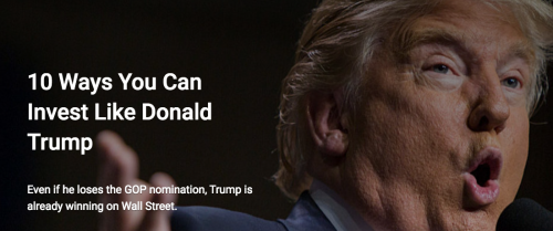 10 Ways You Can Invest Like Donald Trump via @LouCarlozo63 of US World News &amp; Worl