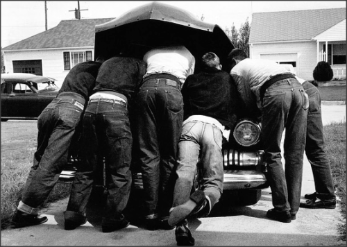 Boys Under the Hood…Perfectly.   1950s