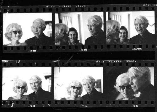 Marilyn Monroe +Pulitzer-prize winning poet  Carl Sandburg1961 after Len Steckler took the photos, t