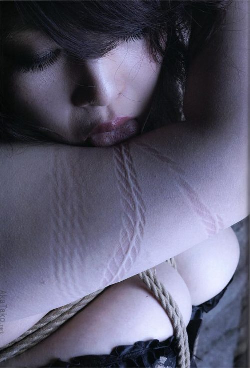 akatako:    NAWA-ATO collects 5 years of photographs by Hajime Kinoko documenting the after effects of shibari sessions. Signed, 142 page softcover book is available for purchase at akatako.  