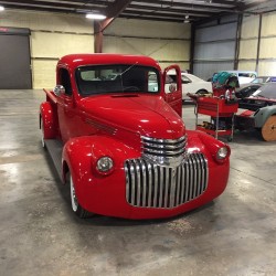 mandicreally:  Clean 41 Chevy in the shop.