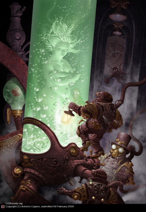 Steampunk Sleeping Beauty – Illustration by Antonio Caparo