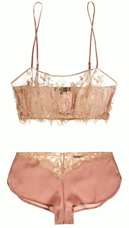 martysimone:  Kiki de Montparnasse | “Le Reve” silk satin & lace bandeau soft-cup bra & French knickers